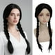 thumbnail image 5 of Peluca ajustable larga, negra y lisa para disfraz de Halloween. Peluca para niña, ideal para fiestas de cosplay., 5 of 6