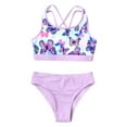 thumbnail image 5 of YONGHS Girls Printed Crop Tank Top with Skirts Bottoms 3 Piece Set Rash Guard Swimwear Bathing Suit Lavender 12, 5 of 6