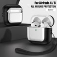 thumbnail image 2 of Rugged Case for AirPods 4 & 5, Fiber Patterns Shockproof Cover for AirPods 5th / 4th Gen with Skull Switch and Carabiner, 2 of 9