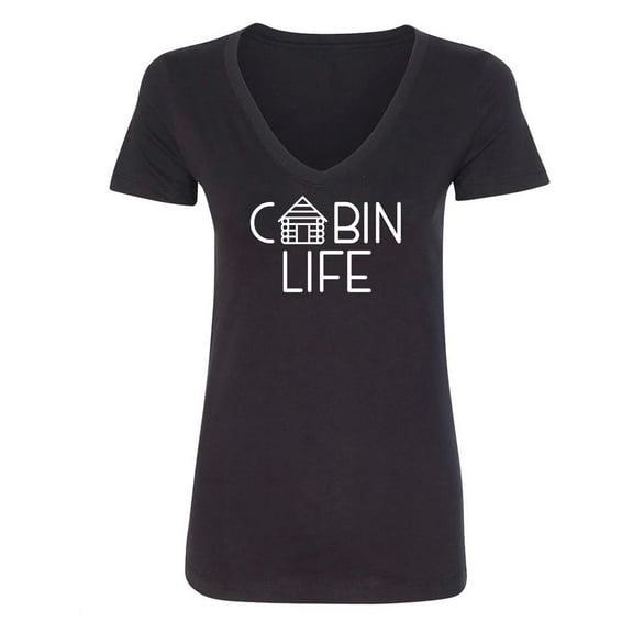 Cabin Life Womens V-Neck T-Shirt