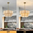 thumbnail image 3 of C Cattleya 20" 5-Light Natural Rattan Chandelier with 2-Tier Hand Woven Flower-Shaped Shade, 3 of 9