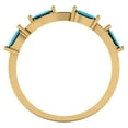 thumbnail image 5 of 0.4 ctw Wedding Band for Women - 18K Yellow Gold Simulated Turquoise Stackable Eternity Ring, 5 of 6