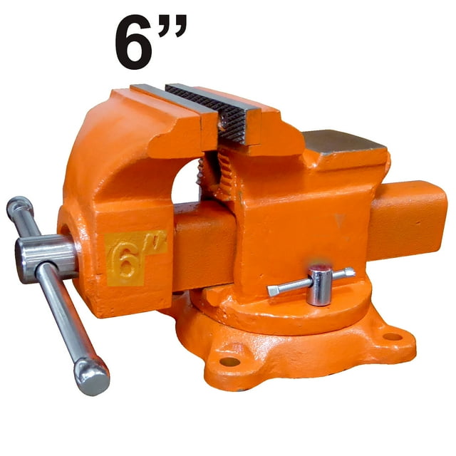 6" Bench Vise with Anvil Swivel Locking Base Table top Clamp Heavy Duty