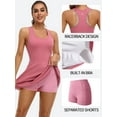 thumbnail image 4 of Women's Racerback Tennis Golf Dress with Shorts and Built-in Bra Athletic Dress with Pockets, 4 of 8