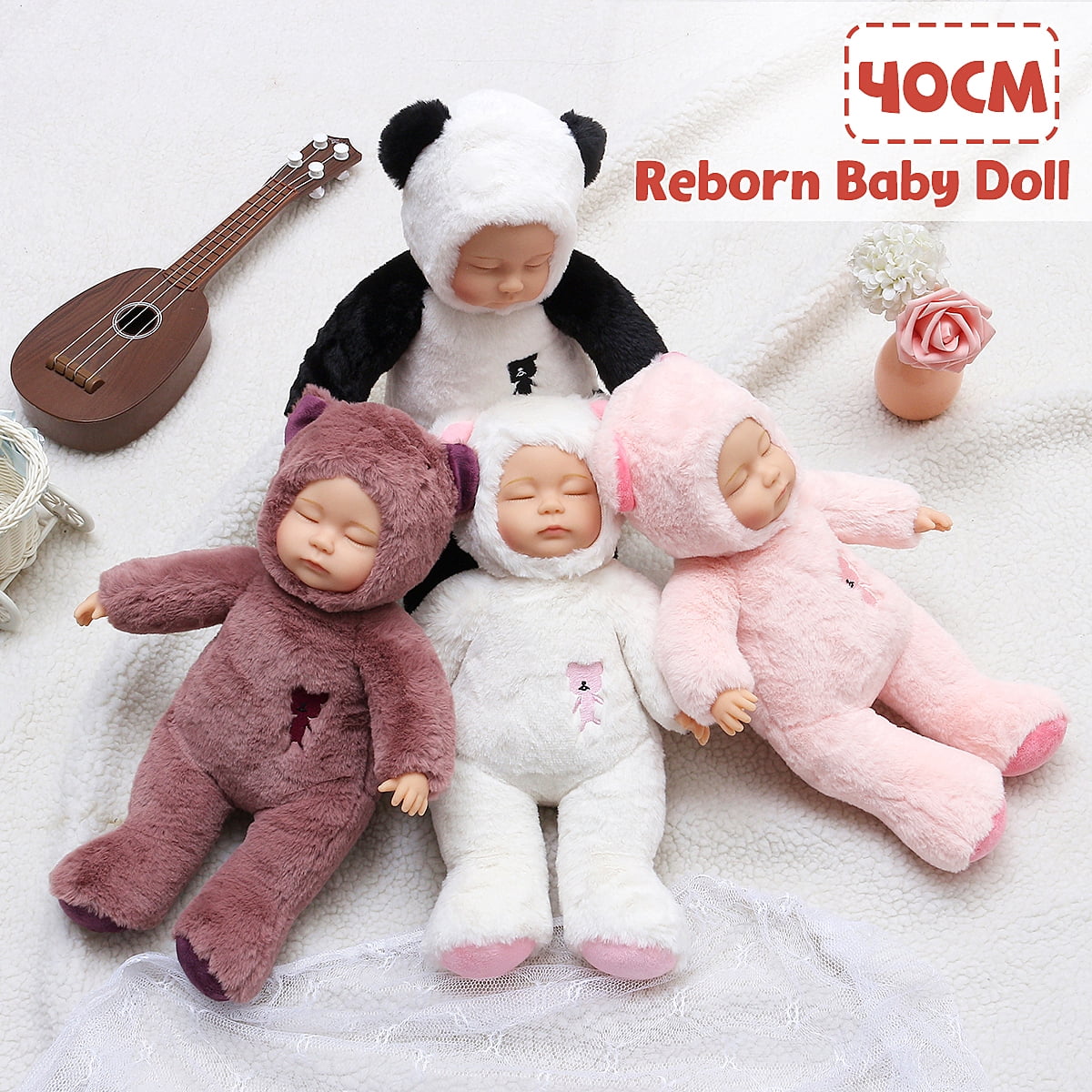 16'' Cute & Vivid Reborn Baby Doll Toy Cuddly Stuffed Plush Sloth Bear Toy - Walmart.com