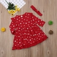 thumbnail image 4 of BemeyourBBs Toddler Baby Girls Valentines Day Outfits Toddler Girls Tutu Dress Spring Clothes Heart Printed Long Sleeves Ruffle Dress with Headband, 4 of 9
