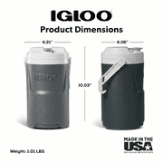 Igloo 1/2 Gallon Sports Beverage Plastic Jug with Hooks, Gray