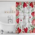 thumbnail image 2 of Valentines Love Heart Shower Curtain Set - 48" x 72" Washable Bathtub Curtain with 12 Hooks, Eucalyptus Red Love Heart Vintage Waterproof Fabric Stall Shower Curtains for Bathroom/Bathtub Décor, 2 of 6