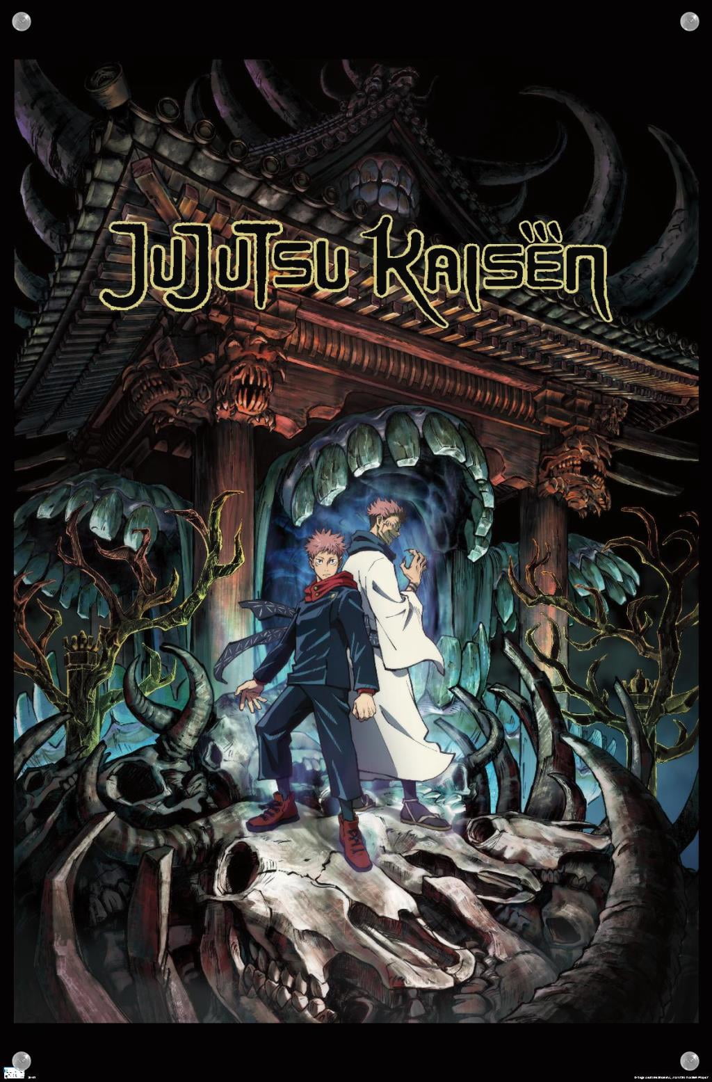 Jujutsu Kaisen - Key Art English Wall Poster with Pushpins, 14.725" x 22.375"