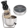 thumbnail image 5 of Juego de 4 brochas de afeitar para hombre, brocha de jabón de afeitar, Kit de estante de cuenco de afeitar de acero inoxidable, 5 of 5