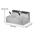 thumbnail image 3 of Happydeer Thickened Stainless Steel Fryer, 110v Commercial Desktop Double Cylinder 12L Electric Fryer For Frying Chicken Legs, Chicken Wings, French Fries, 3 of 13