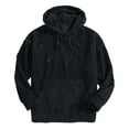 thumbnail image 2 of RXIRUCGD Men's Fall And Winter Solid Color Hooded Sweatshirt Fashion Loose Pullover, Navy, Size: S, 2 of 9