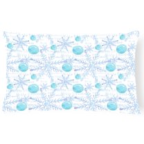 Carolines Treasures BB7487PW1216 Winter Snowflakes on White Canvas Fabric Decorative Pillow  12H x16W multicolor