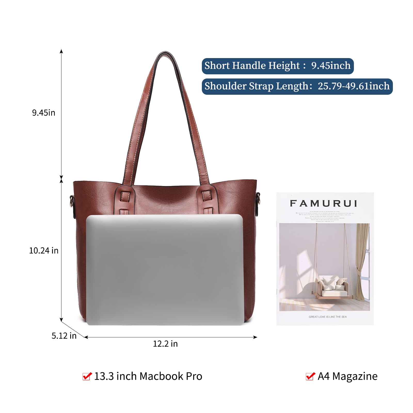 KALUNMA Tote Bag for Women Vintage Large Purse Work Handbags Womens Crossbody Purses Woman Shoulder Bags