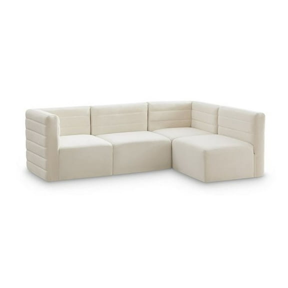 Meridian Furniture Quincy Cream Velvet Modular Sectional