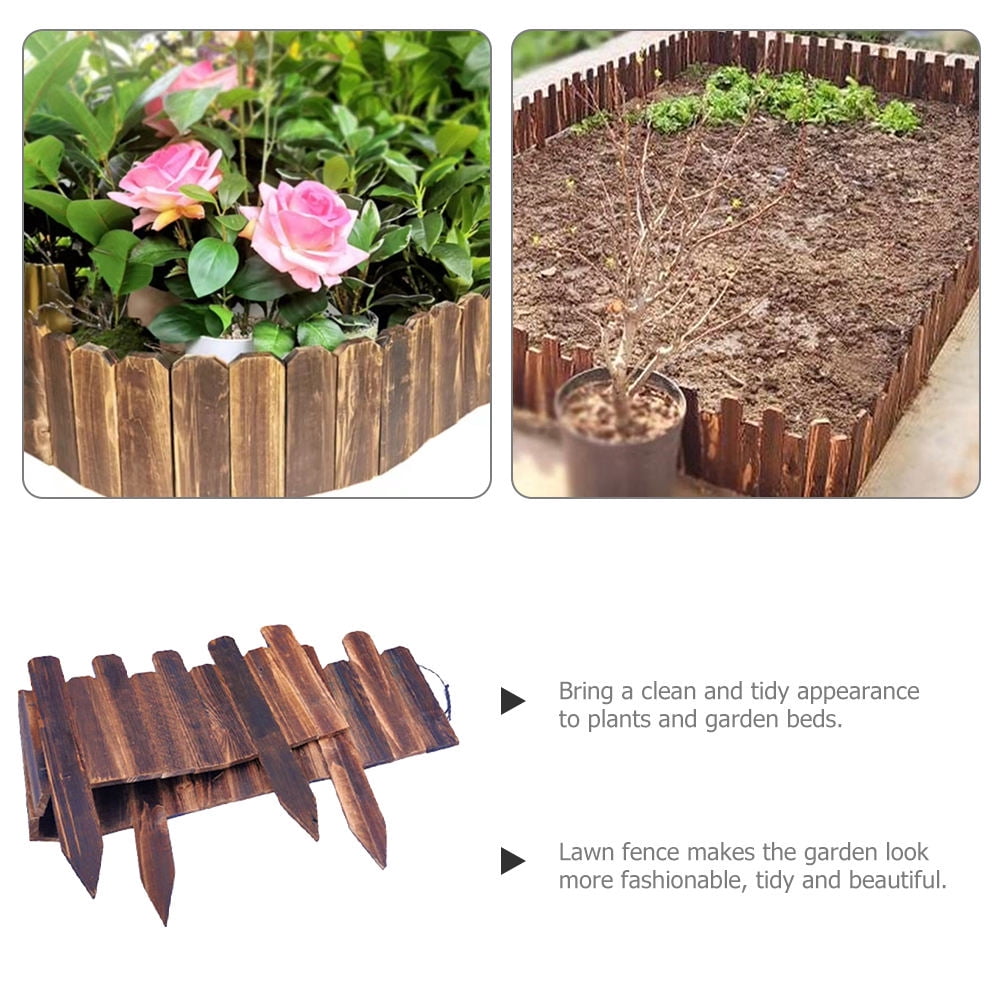 TAILTOSS Wood Garden Fence 1 Set Bendable Natural Wood Edging 120x35x1 Inch for Outdoor Yard