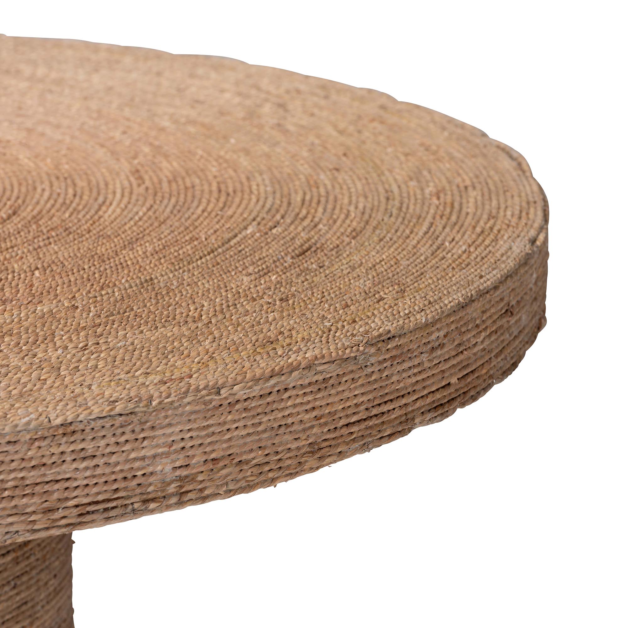 bali & pari Bistra Modern Bohemian Natural Brown Seagrass and Wood Dining Table