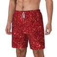 thumbnail image 2 of Balery Red Glitter Mens Swim Trunks Swim Shorts for Men Quick Dry Inseam Beach Shorts with Compression Liner Pocket-Medium, 2 of 9