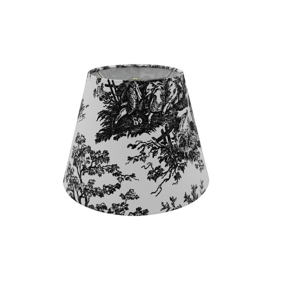 Black and White French Toile 10 Inch Empire Lamp Shade with Matching Harp and Finial
