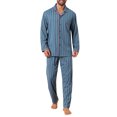 thumbnail image 1 of INSPIRAR CHIC Conjunto de Pijamas de 2 Piezas de Manga Larga con Botones y Bolsillo en Patrón para Hombre L Azul Caqui, 1 of 5