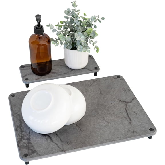 Kitchen Counter Stone Drying Mat Stone Sink Tray - Diatomaceous Earth Tableware Drying Mat, Water Absorbent Kitchen Sink Tray