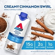 Atkins Protein Shake, Low Glycemic, High Protein, Creamy Cinnamon Swirl, 4 Count