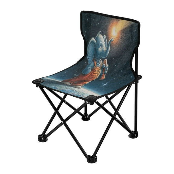 Folding Chair(Maximum weight capacity 220lb)Camping Chair For Camping Picnicking Outdoor Beach and Travel Explorer Elephant