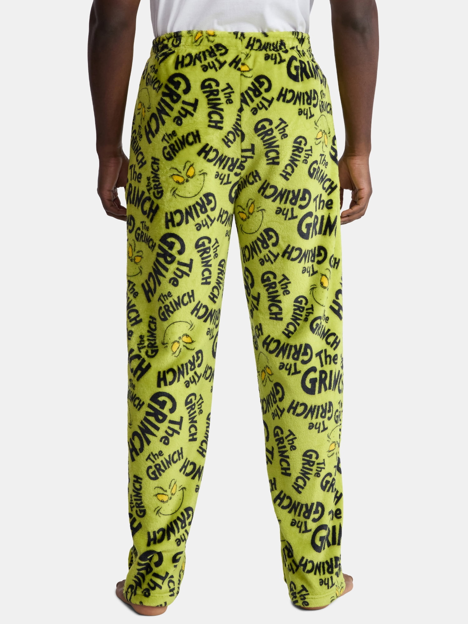 Dr. Seuss, Adult Men’s, The Grinch Graphic Superminky Pajama Fleece Sleep Pants, Size S-XL