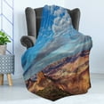 thumbnail image 4 of Landscape Soft Flannel Fleece Blanket, Canyonland National Parks Utah Valley Cloudy Blue Sky Redrock Butes Photo Scenery, Cozy Plush for Indoor and Outdoor Use, 60" x 80", Multicolor, by Ambesonne, 4 of 5