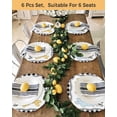 thumbnail image 4 of 15 Inch Round Placemats Set of 6, Happy Easter Non Slip Heat Insulation PP Table Mats, Cute Lovely Colorful Rabbits Black White Plaid Washable Place Mats for Kitchen Dining Party Table Decor, 4 of 7
