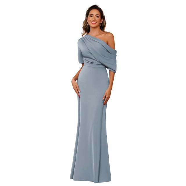 Vestido para la madre de la novia BITALY Dusty Blue Satin US2