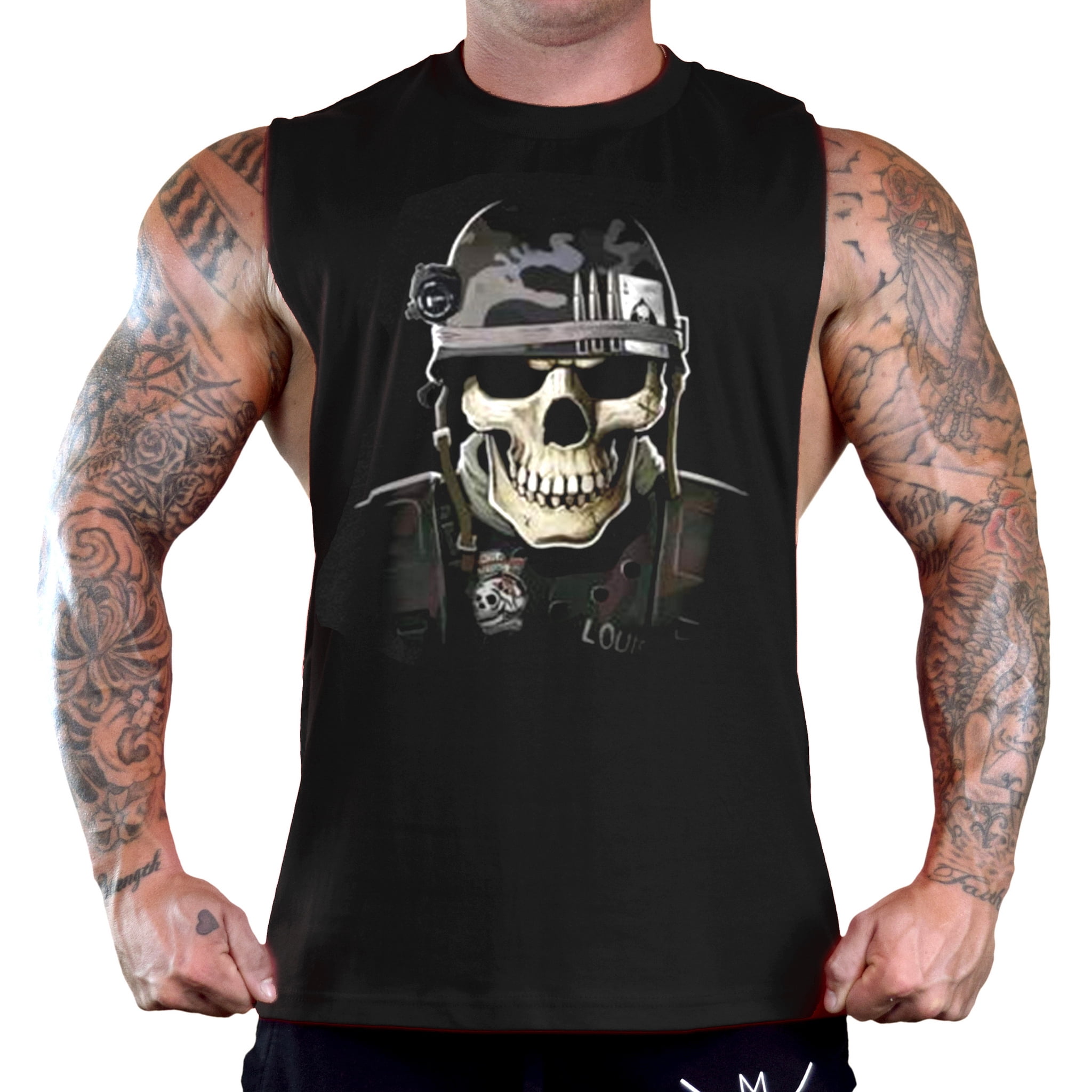 T-Shirt Gym Tank Top Medium Black 