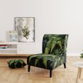 thumbnail image 2 of Designart « Dynamic Ferns Green and Black Contrast II » Fauteuil d'Appoint Rembourré à Fougères Vertes - Fauteuil Moderne pour Chambre, 2 of 7