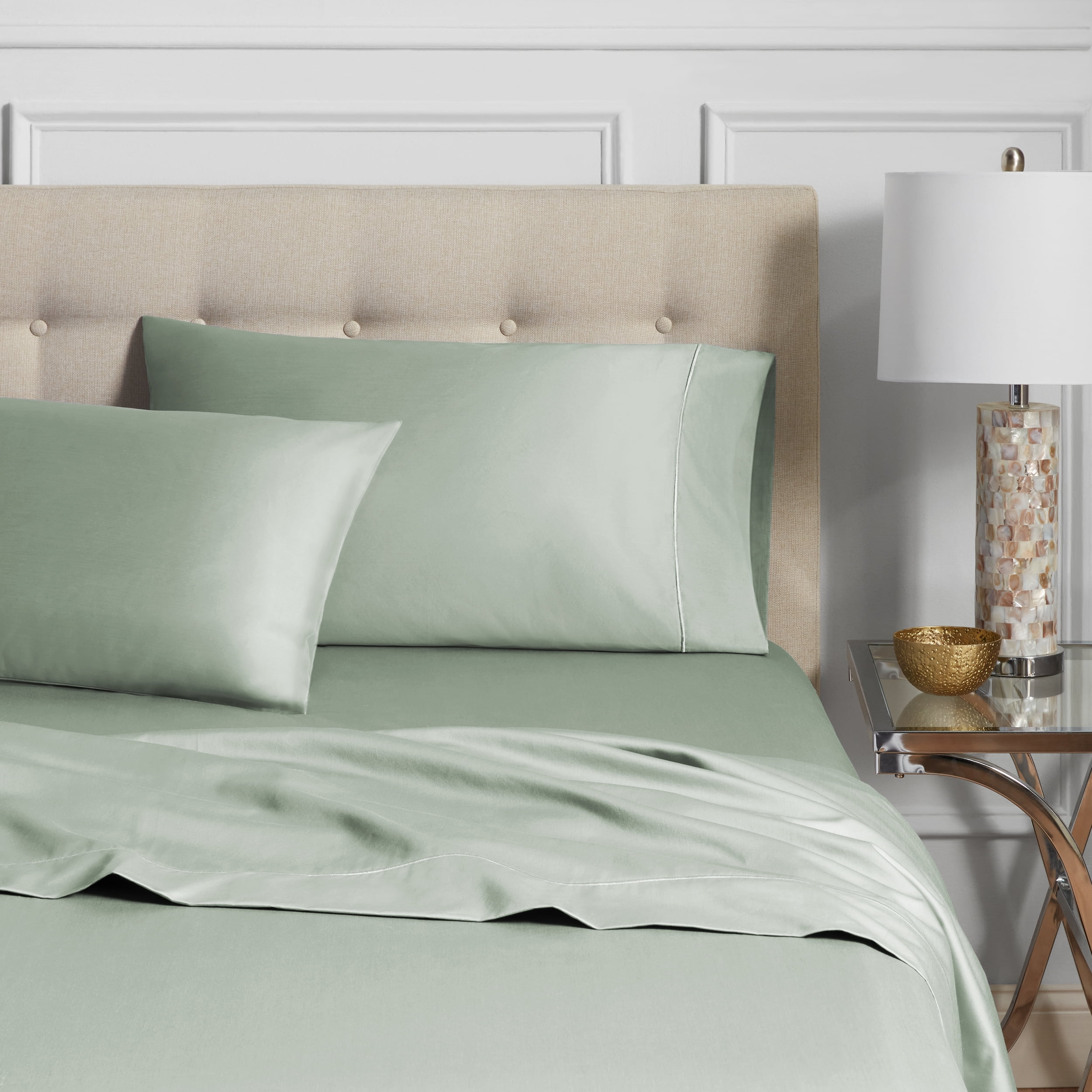 Hotel Style 600 Thread Count Green Egyptian Cotton Adult Pillow Cases, King (2 Count)
