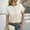 Beige, variant on YHAJDS Women's Short Sleeve Tops Round Neck Lace Solid Color Summer Blouse