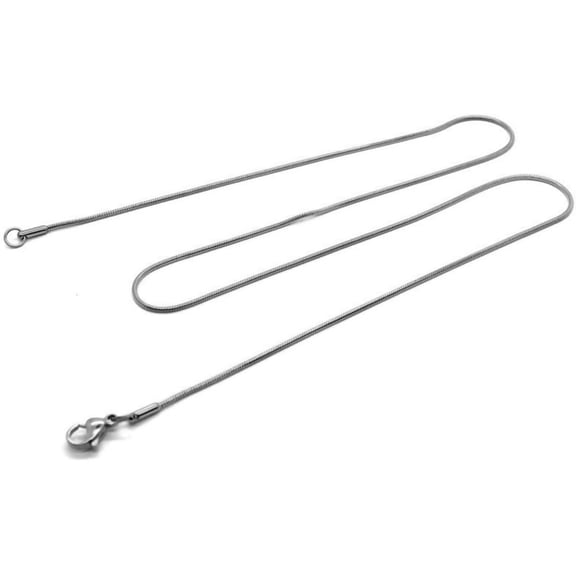 Zephyriana Men's Women's Stainless Steel Hip Hop Stackable Round Snake Bones Chain Necklace 1mm-6mm Silver/Gold/Black/Rose Gold Jewelry
