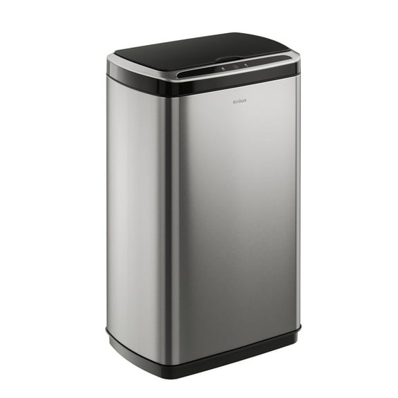 Kraus 13 gal Touchless Motion Sensor Trash Can in Stainless Steel Finish with Soft Shut Lid