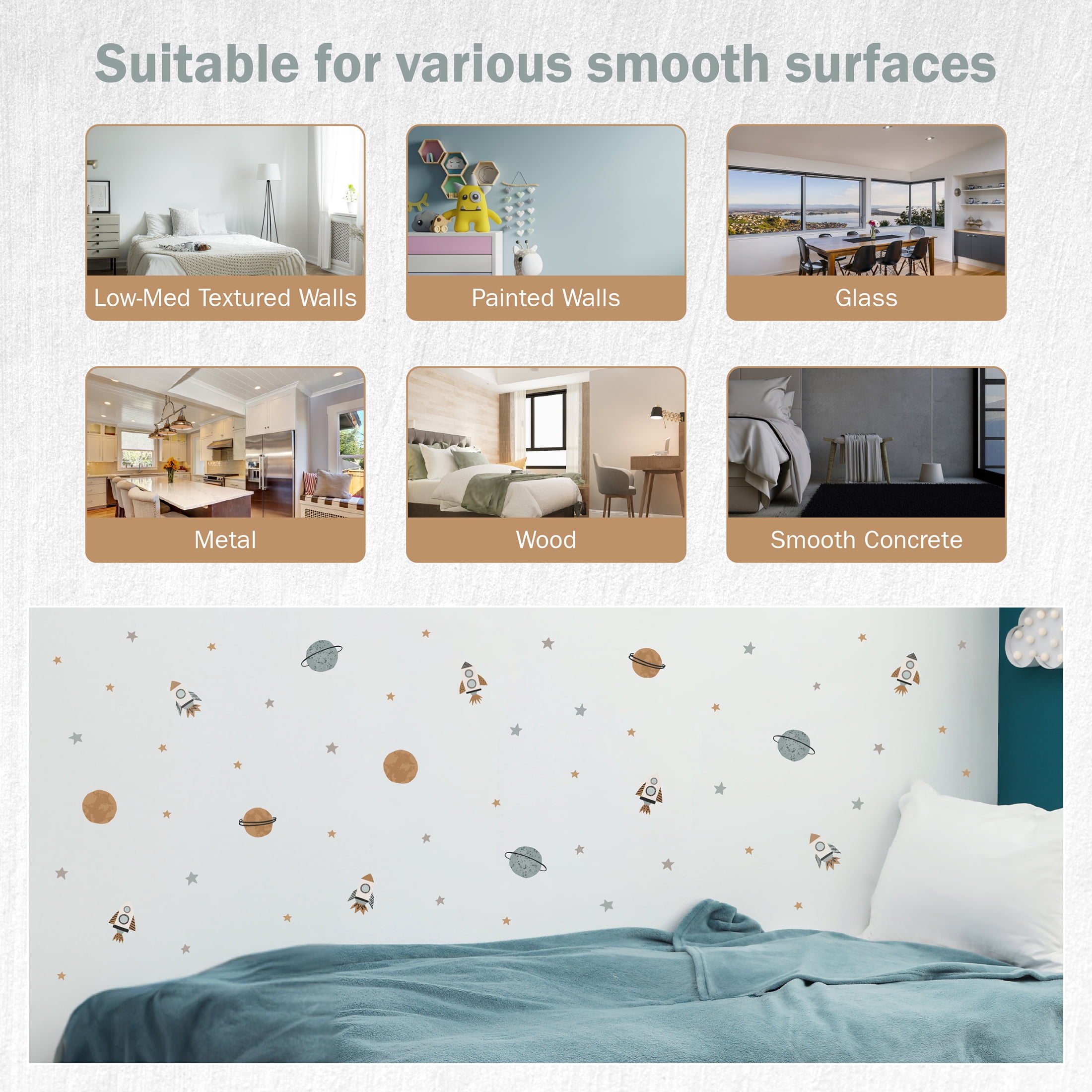 Wall Palz Space Galaxy Vinyl Wall Decals Peel and Stick Room Decorations