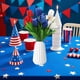 thumbnail image 3 of Ramo Artificial de Flores Rojo, Blanco y Azul Decoración del Día de la Independencia de la Mesa 6 Cabezas Realista, Ramo de Tulipanes de Tres Colores de 6 Cabezas, 3 of 6
