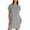 Gray(Trending), variant on Mingw Womens Shirt Skirts DressesShort Sleeve Shirt Dress Casual Ruffle Hem Solid Color Loose Mini Dresses S