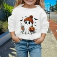 thumbnail image 2 of Girl Hoodie Size 6 Drawstring FlowerLetter Printing Pullover Sweatshirt Pullover Oversized Hoodie Fashion Blouse Long Sleeve Shirt track Jackets with Pocket White, 160, 2 of 4