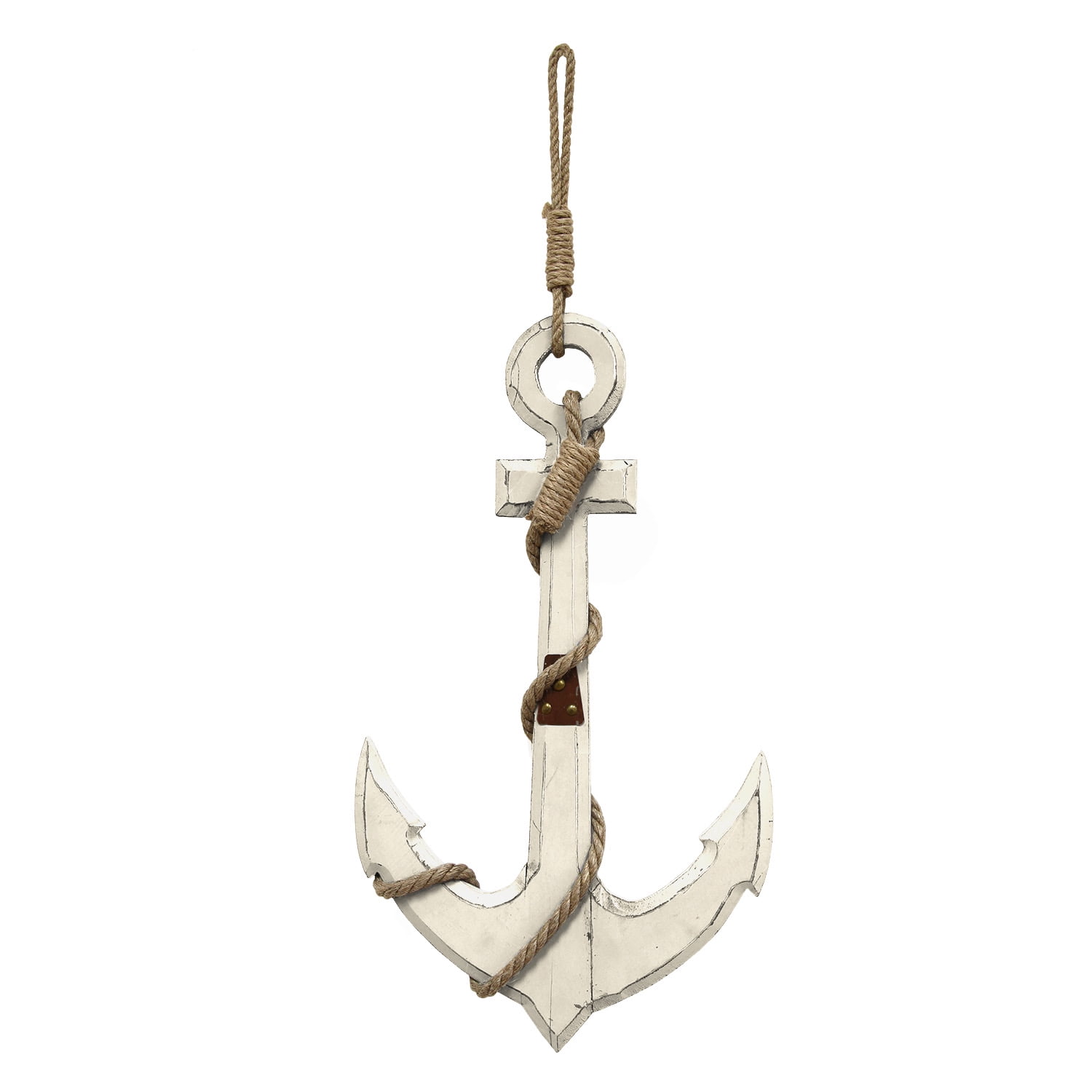 Langport Distressed White Nautical Anchor Wall Decor