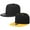 Black & BlackGold, variant on 2-pack Classic Snapback Hat Cap Hip Hop Style Flat Bill Blank Solid Color Adjustable Size Gold & Gold