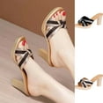 thumbnail image 6 of Nrmvnmi Women High Heels Slides Open Pointed Toe Summer Crisscross Band Platform Heeled Sandals Pumps Black Mothers Day Gifts, 6 of 6