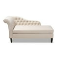 thumbnail image 2 of Baxton Studio Florent Beige Upholstered Black Finished Chaise Lounge, 2 of 5