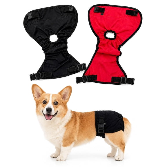 YIOYIOKAMI Female Dog Diapers 2-Pack,Washable Reusable Sanitary Pants