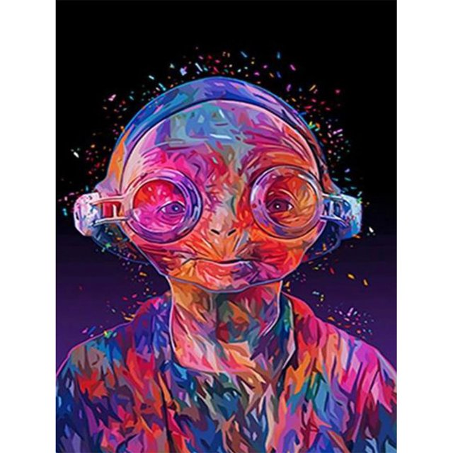 5D DIY Diamond Painting Kits Abstract Alien Full Round Drill Decoración del hogar Likrtyny Arte deco