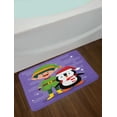 thumbnail image 2 of Elf Bath Mat, Cheerful Elf and Penguin Celebrating Merry Christmas Holiday Theme, Plush Bathroom Decor Mat with Non Slip Backing, 29.5" X 17.5", Blue Violet Multicolor, by Ambesonne, 2 of 2