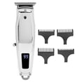 thumbnail image 3 of Hair Clippers Set, Electric Hair Cutting Set LED Display Long Lasting Silver High Accuracy Alloy With Guide Comb For Salon, 3 of 8