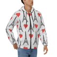 thumbnail image 4 of Zip Up Hoodies for Men - heart Eiffel Tower Long Sleeve Comfrt Men'S Fashion Hoodies & Sweatshirts, Jackets for Men Hoodies Pullover Clothing Clothes with Pouch, 4 of 5